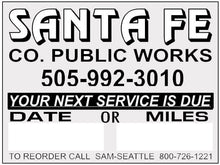 Load image into Gallery viewer, Santa Fe lube oil filter service reminder vehicle window sticker