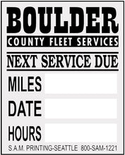 Load image into Gallery viewer, county fleet lube oil filter service reminder vehicle window sticker