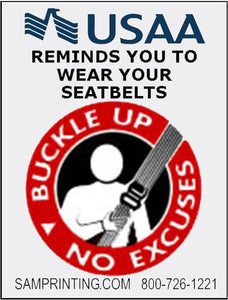 usaa insurance vehicle buckle your seal belt reminder window sticker