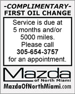 Mazda free lube oil filter change reminder vehicle window sticker