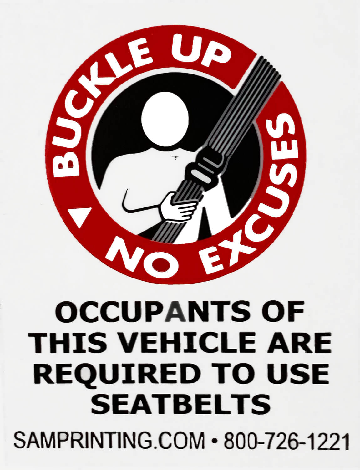 Generic Buckle-Up Seat Belts Window Stickers – SAMprinting