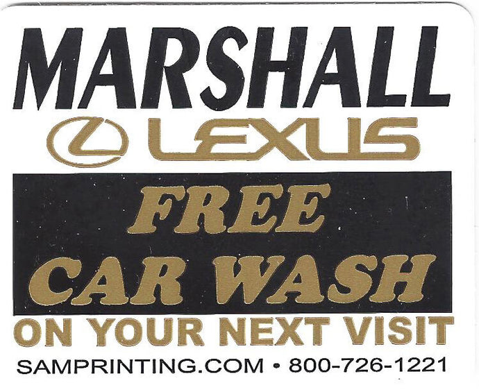 free car wash reminder vehicle window sticker
