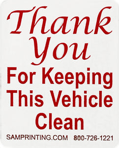 keep vehicle clean safety reminder vehicle window sticker