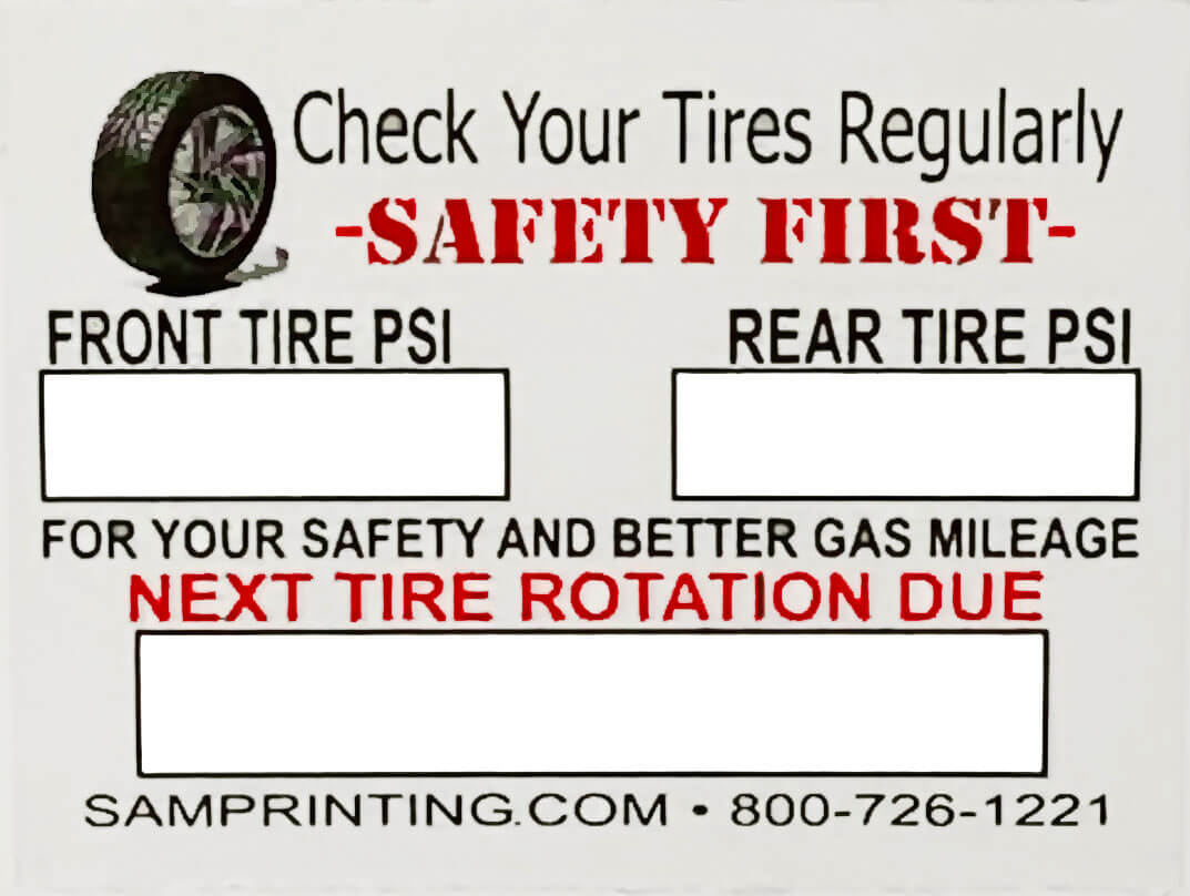 Generic Tire Safety Window Stickers – SAMprinting